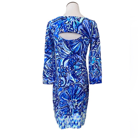 Lilly Pulitzer Hollee Dress Sz S Zanzibar Zoo Iris Blue Floral - Picture 9 of 10